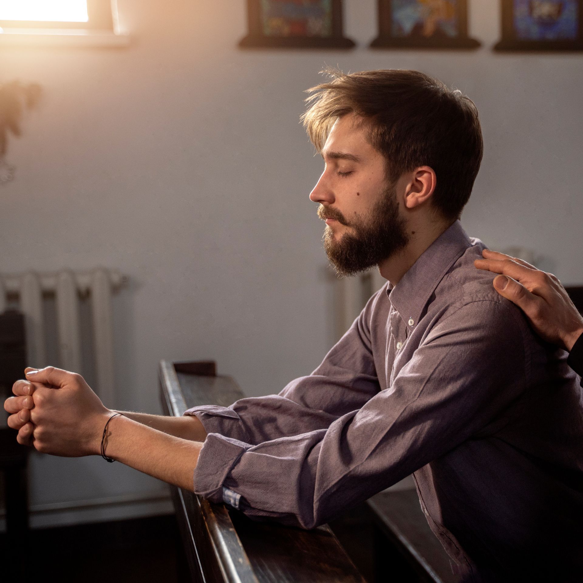 a man praying